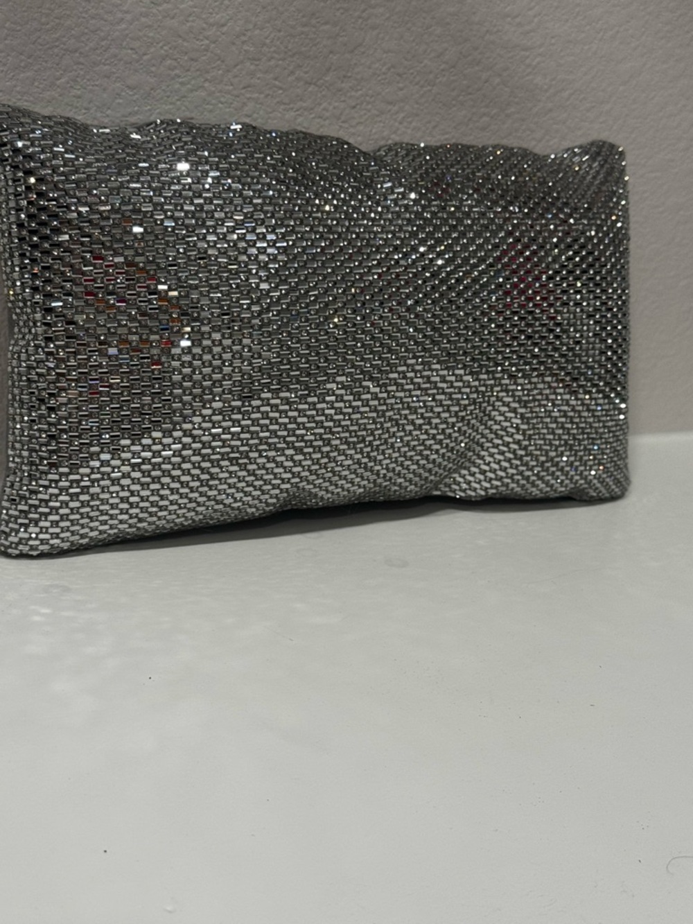 bebe Silver Sparkle Mesh Decorative Pillow